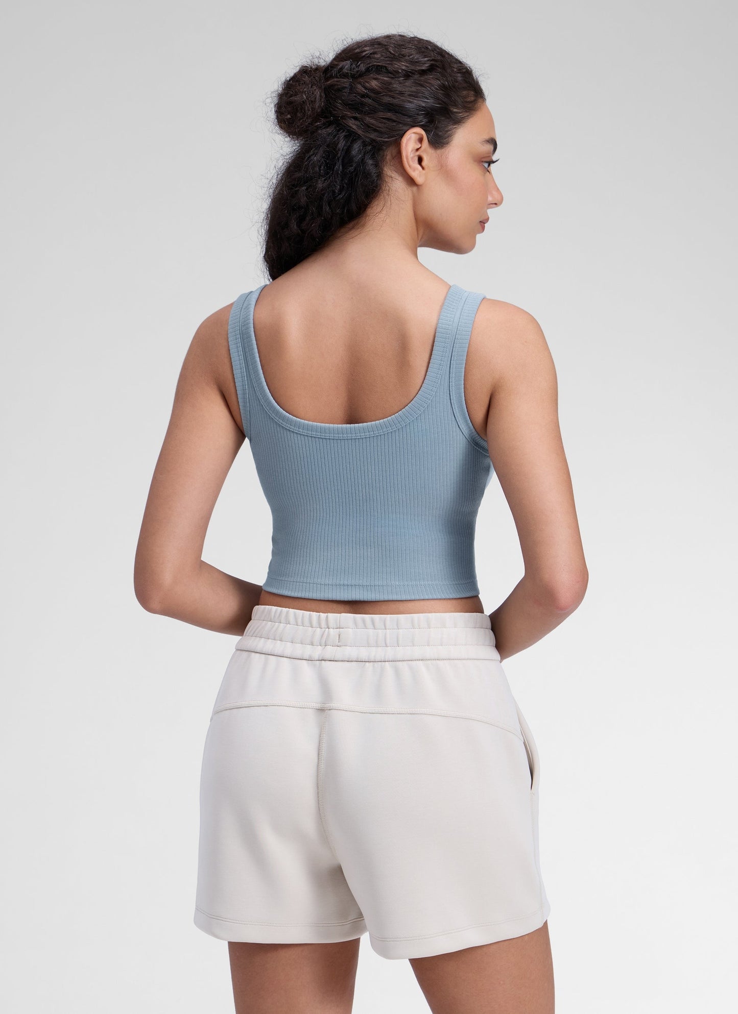 Ribbed U Neck Built in Bra Tank