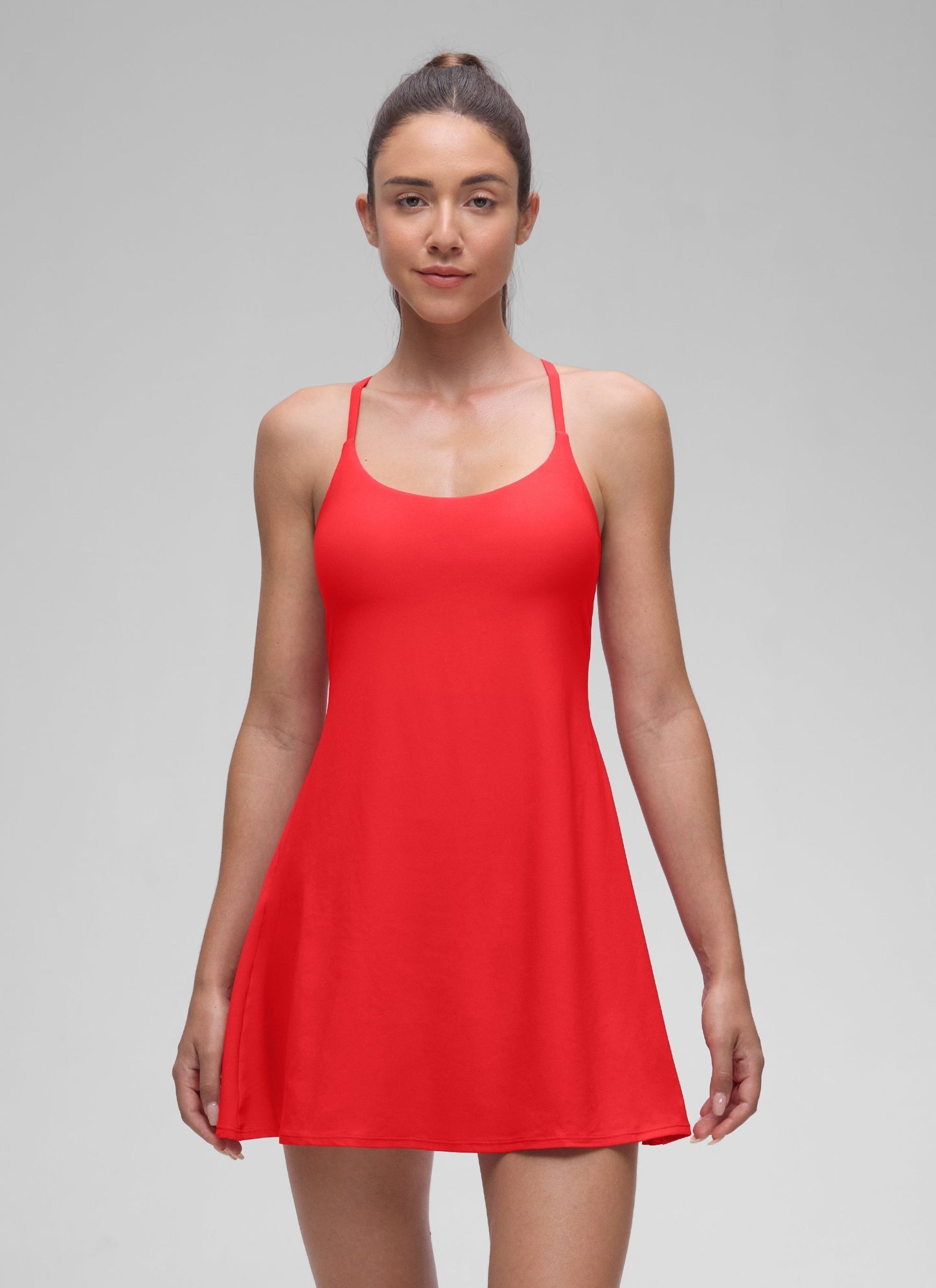 Feathery-Fit Drapey Built in Bra Liner Dress