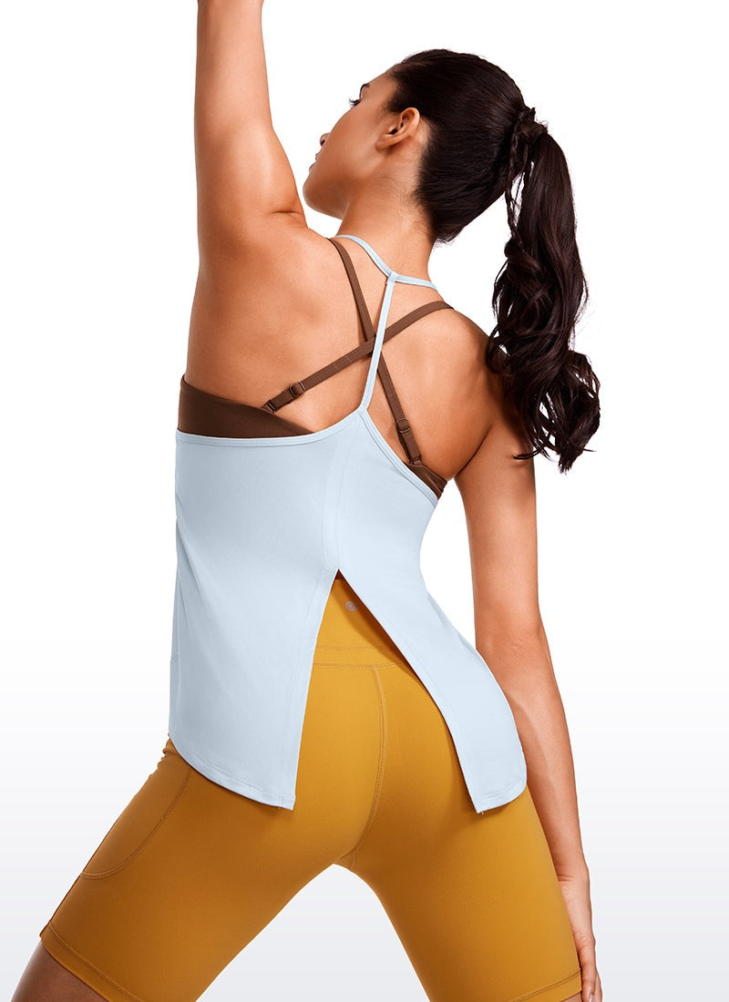 Lightweight Tie Back Halter V Neck Tank