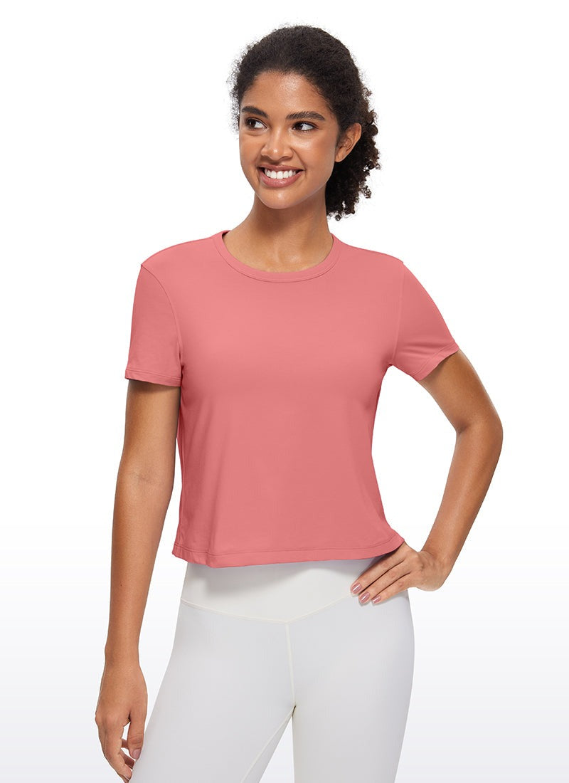 Pima Cotton Classic-Fit Cropped Short Sleeve