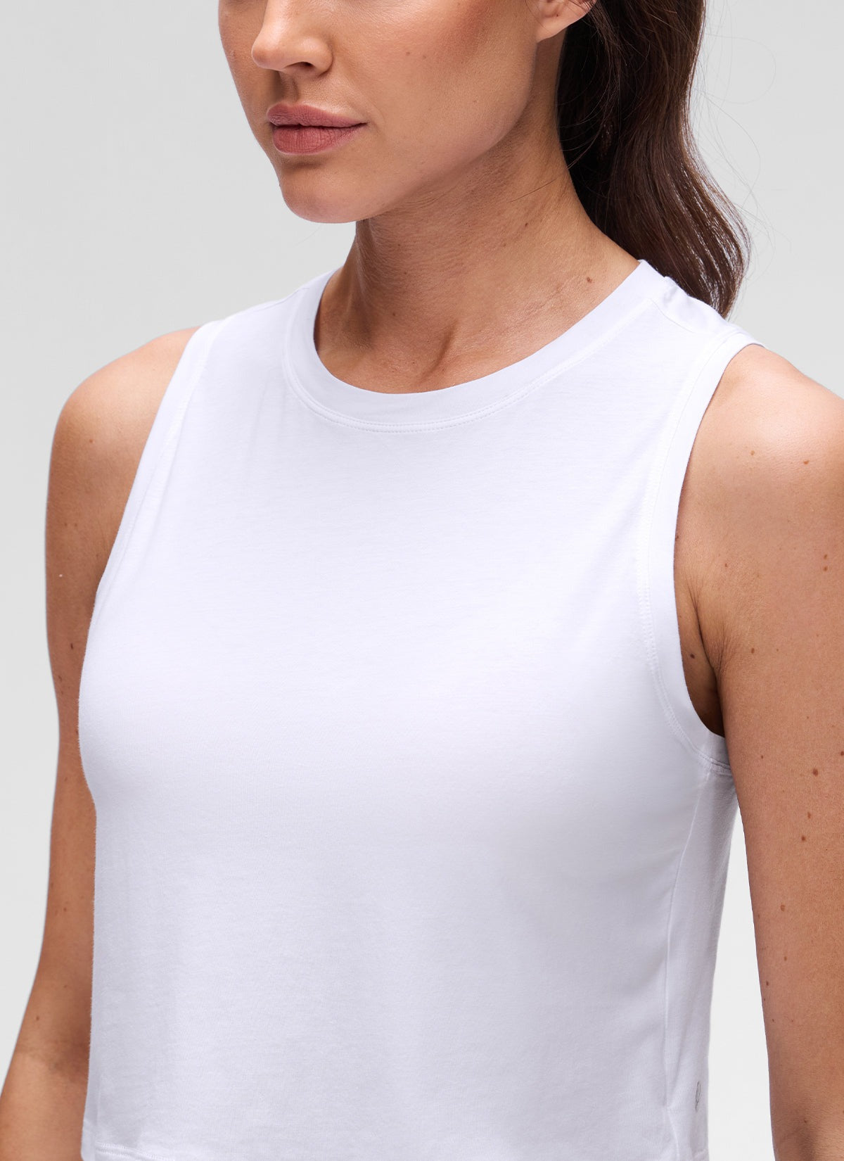 Pima Cotton Crewneck Crop Tank
