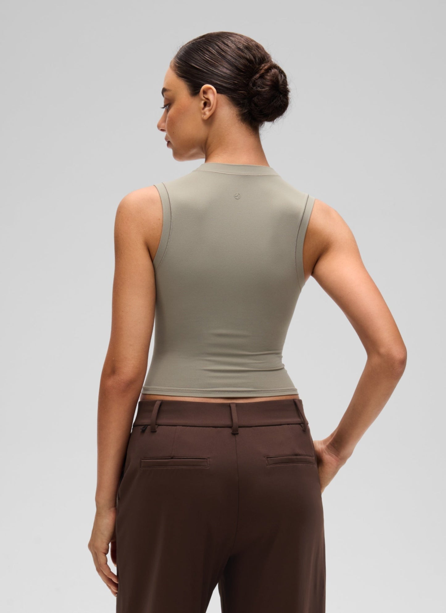 Softembrace High Neck Basic Crop Tight Tank