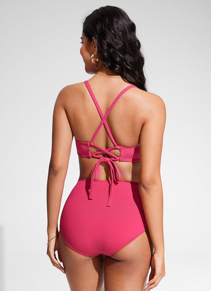 Sunshine Lace Up Strappy Bikini Top