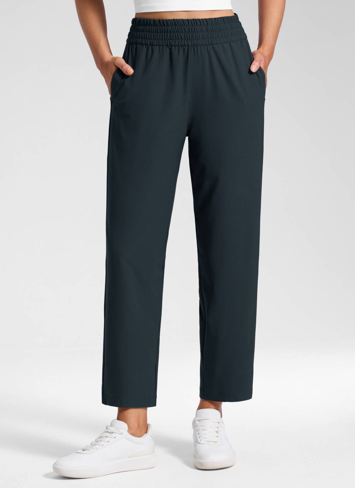 Feathery-Fit Drapey Tapered Ankle Pant 27"