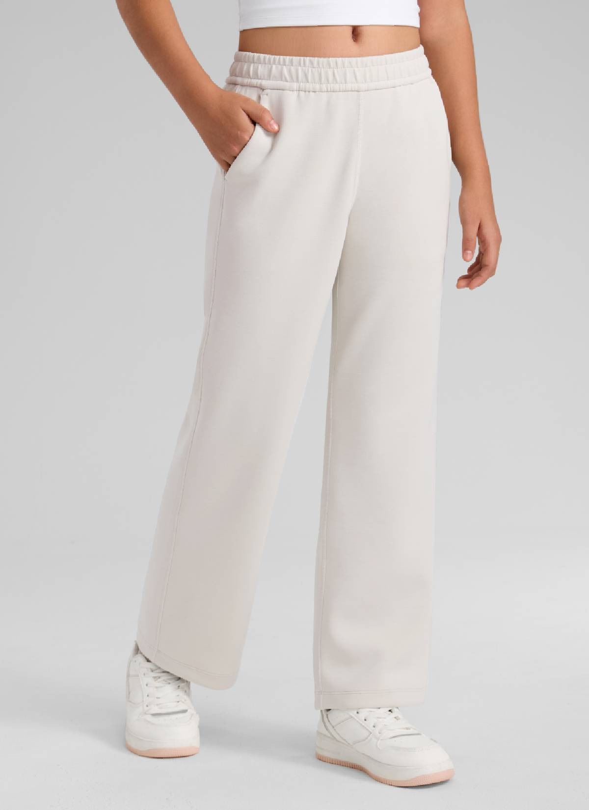 SoftAura Girls High Rise Wide Leg Sweatpant