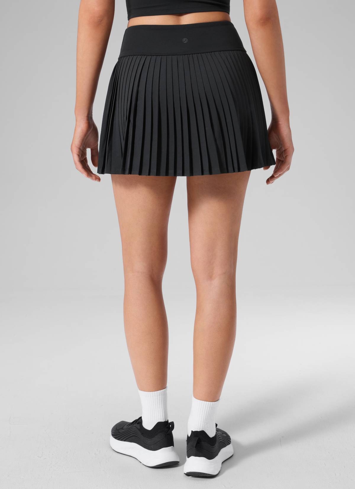 Dual-fabric Pleated Back Mini Tennis Skirt
