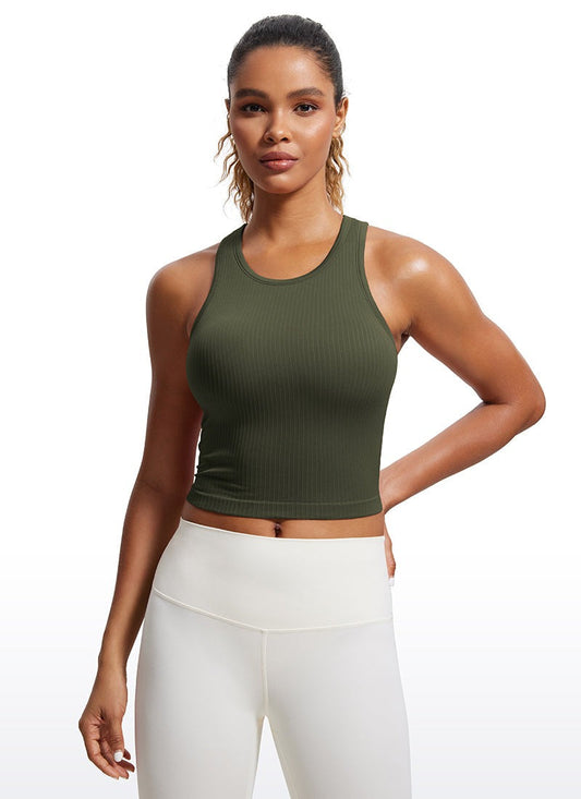 Seamless Ribbed Racerback Crop Tank