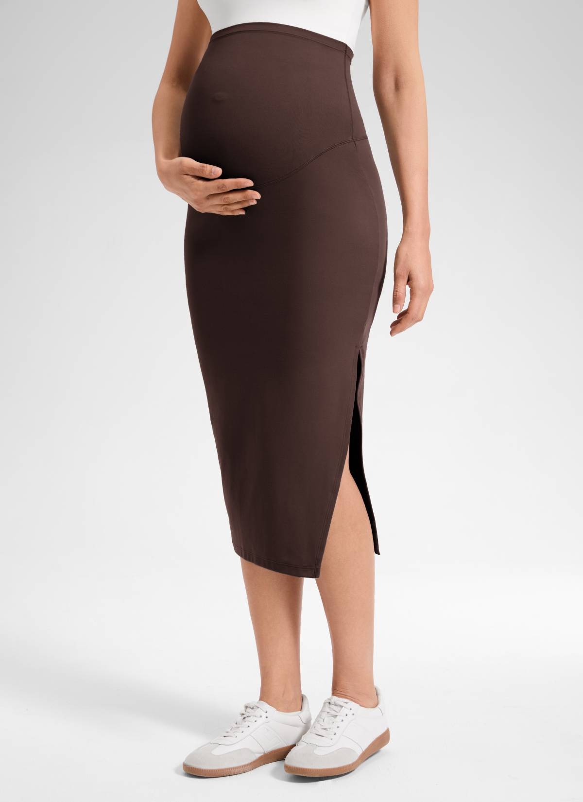 Butterluxe Maternity Midi Slit Skirt