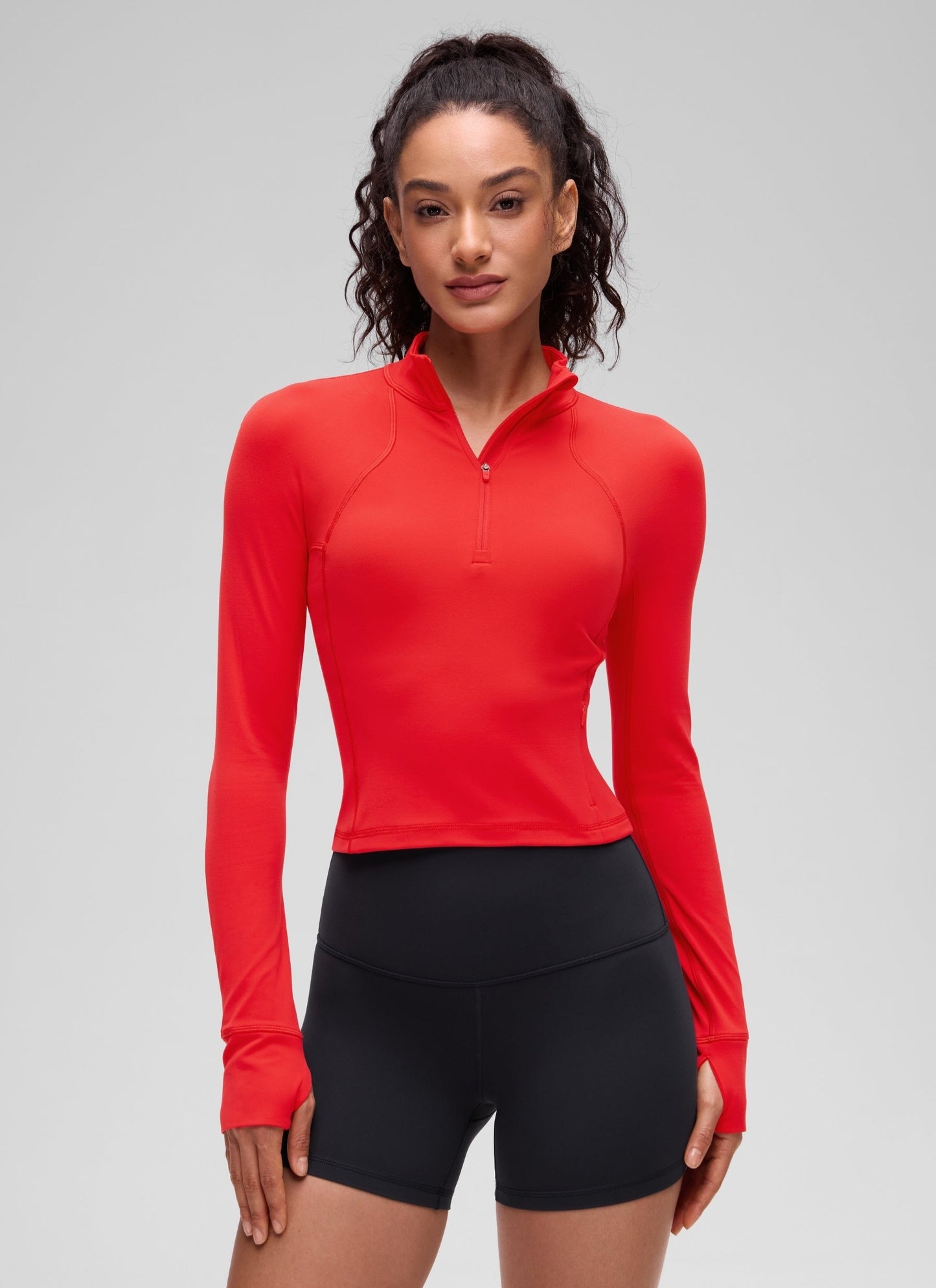 Butterluxe Half Zip Cropped Long Sleeve