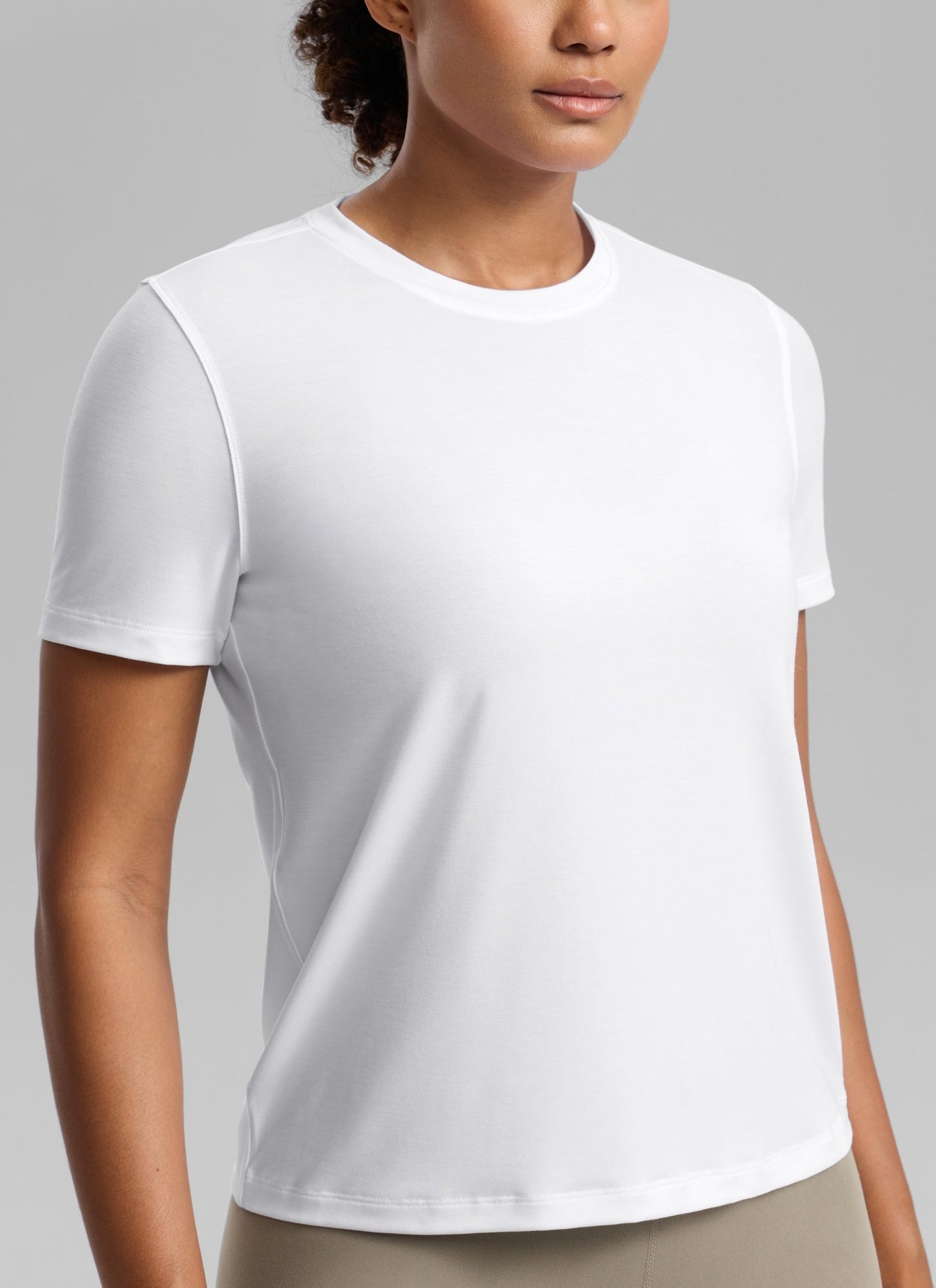 Quick Dry Crewneck Hip Length Short Sleeve