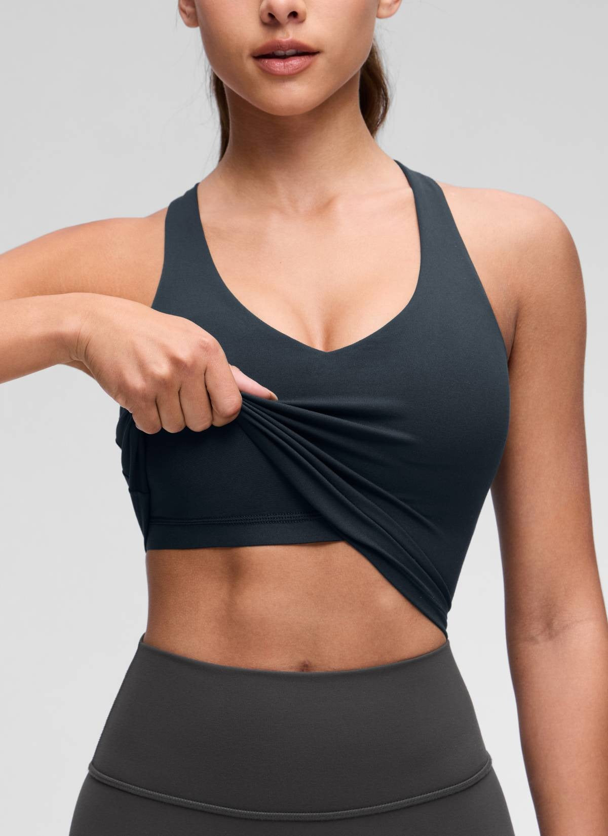 Butterluxe V Neck Racerback Shelf Bra Tank
