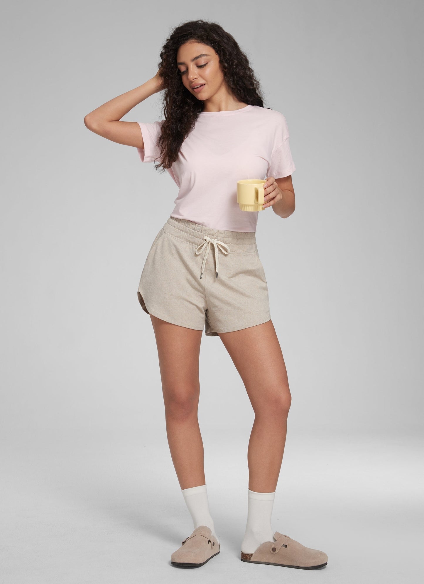 Cloud Jersey High Rise Dolphin Sweat Shorts 3''
