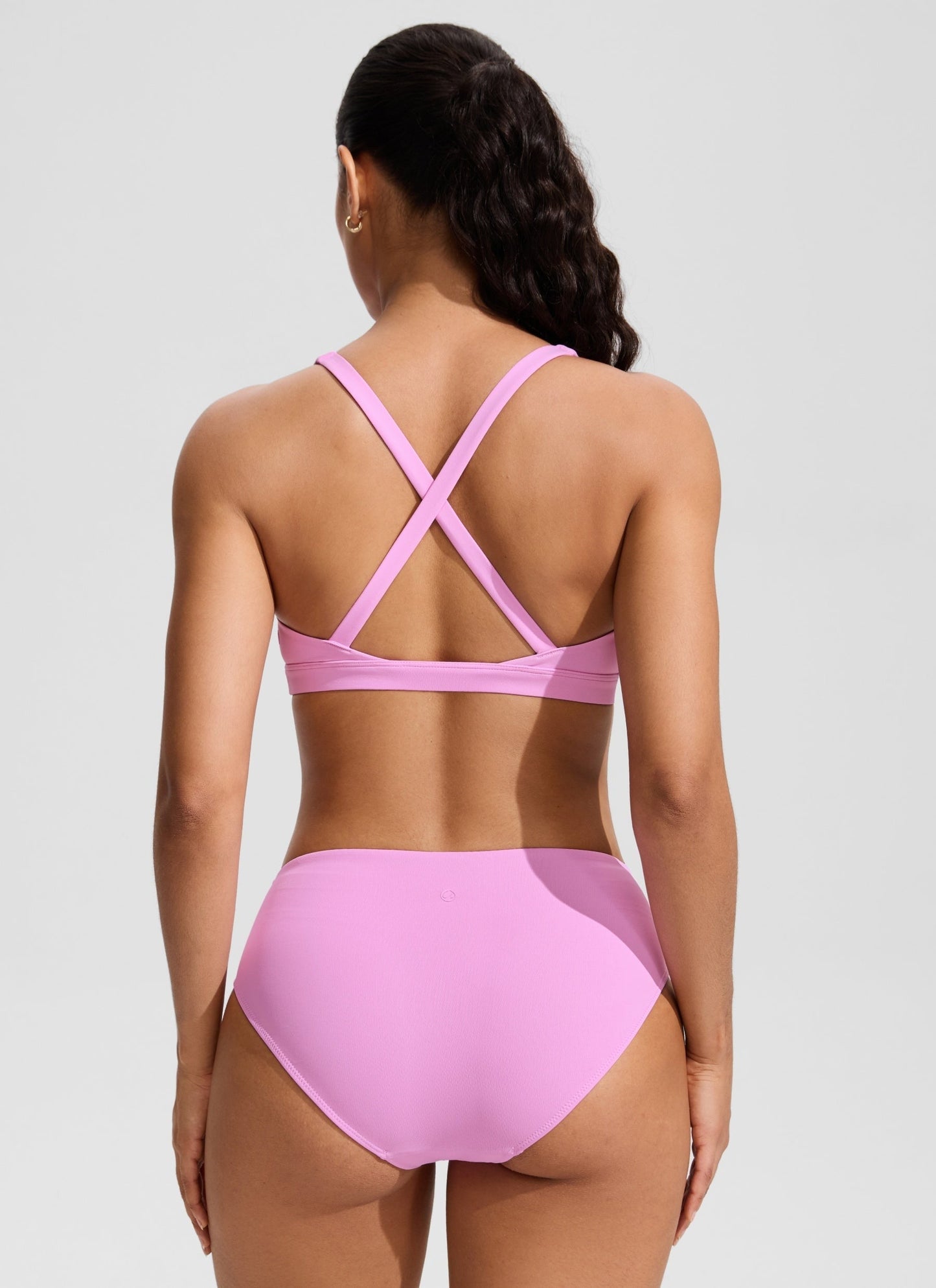 Twist Front Cut Out Cross Back Bikini Top