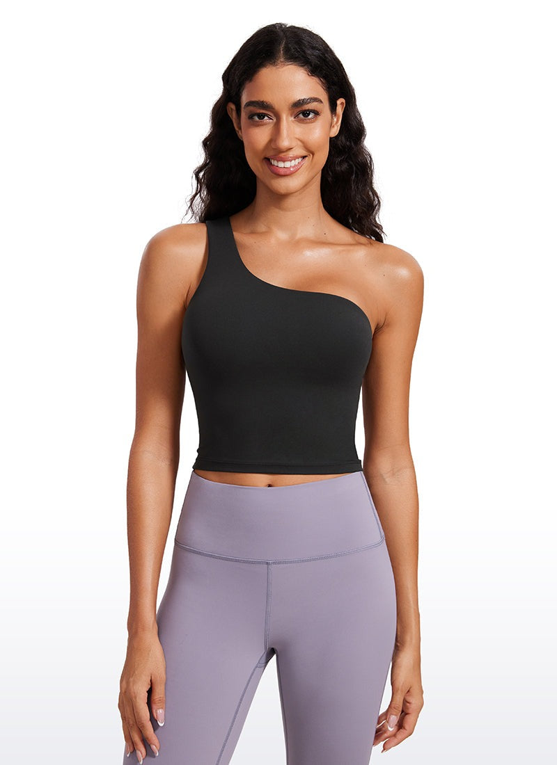 Butterluxe Built in Bra One Shoulder Tank