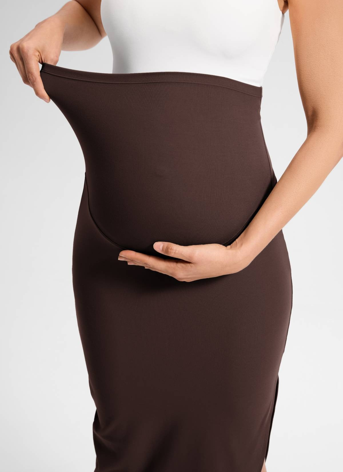 Butterluxe Maternity Midi Slit Skirt