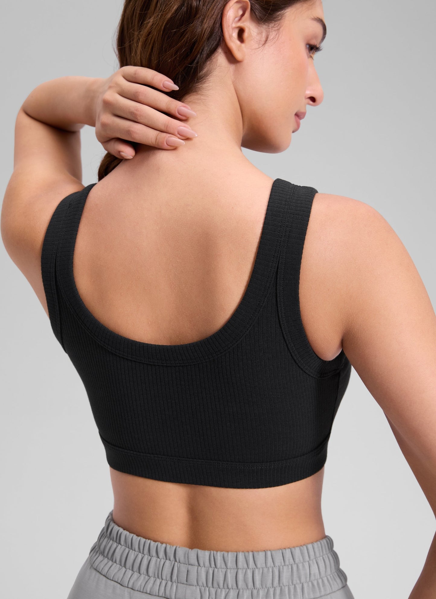 Ribbed U Back Sports Bra