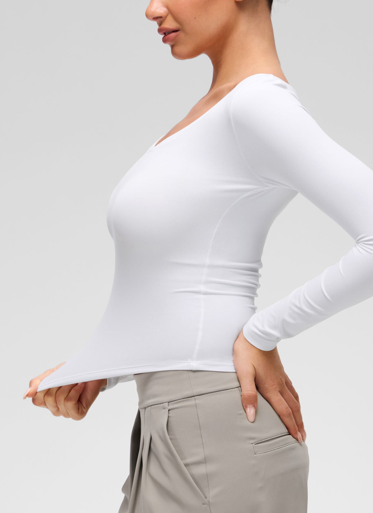 Softembrace V Neck Long Sleeve