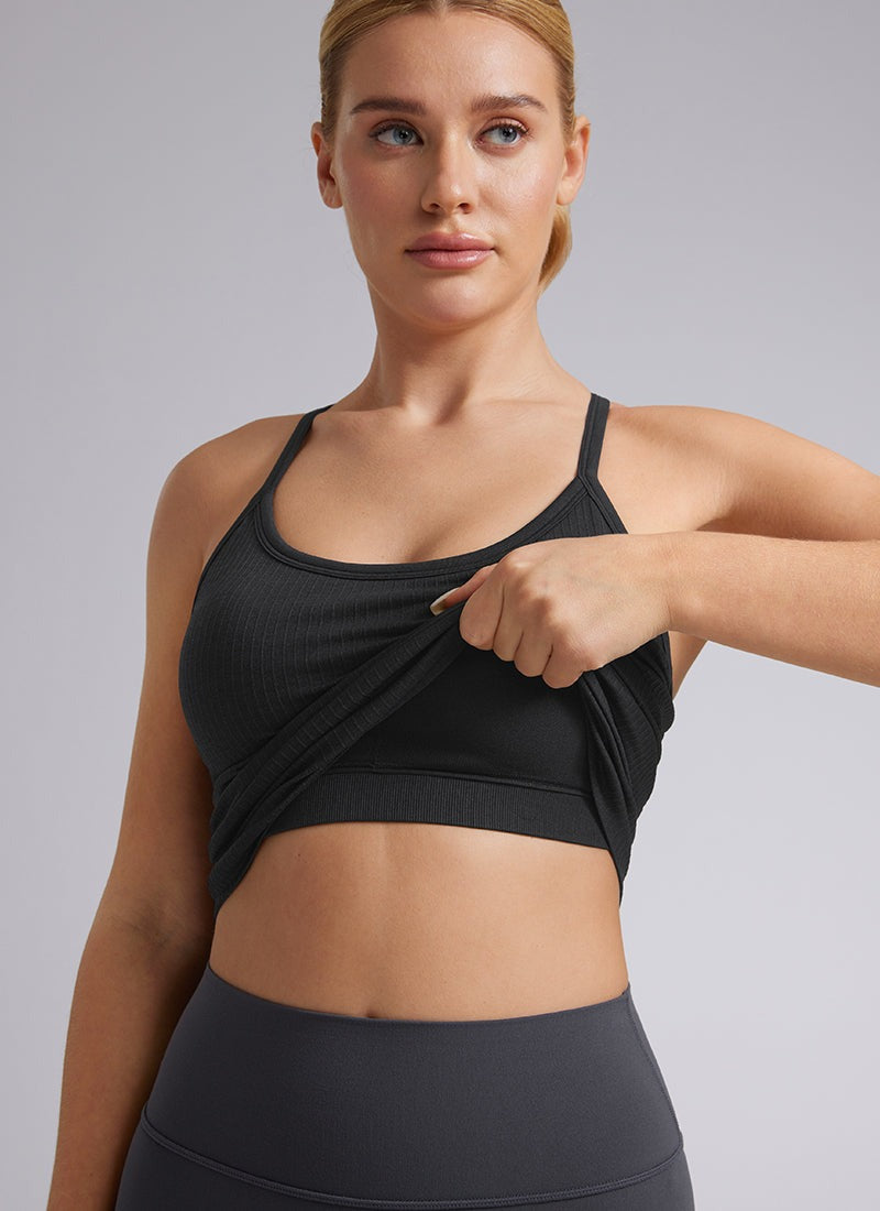 Speedy Seamless Built in Bra Y back Tank
