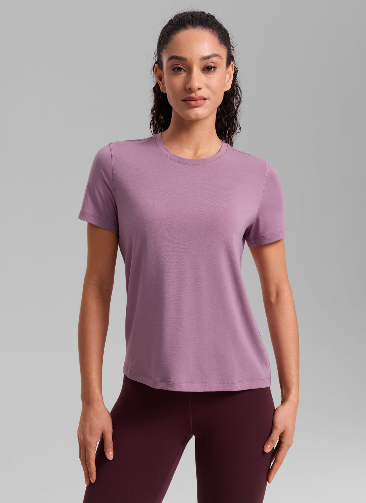 Quick Dry Crewneck Hip Length Short Sleeve