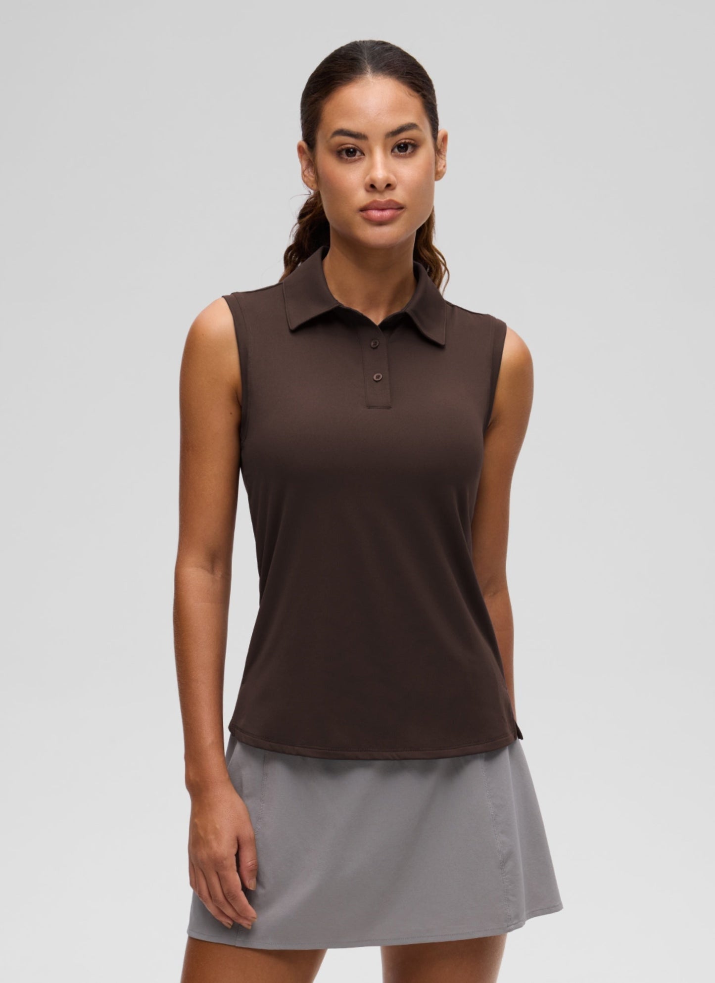 Hip Length Slim Fit Sleeveless Polo