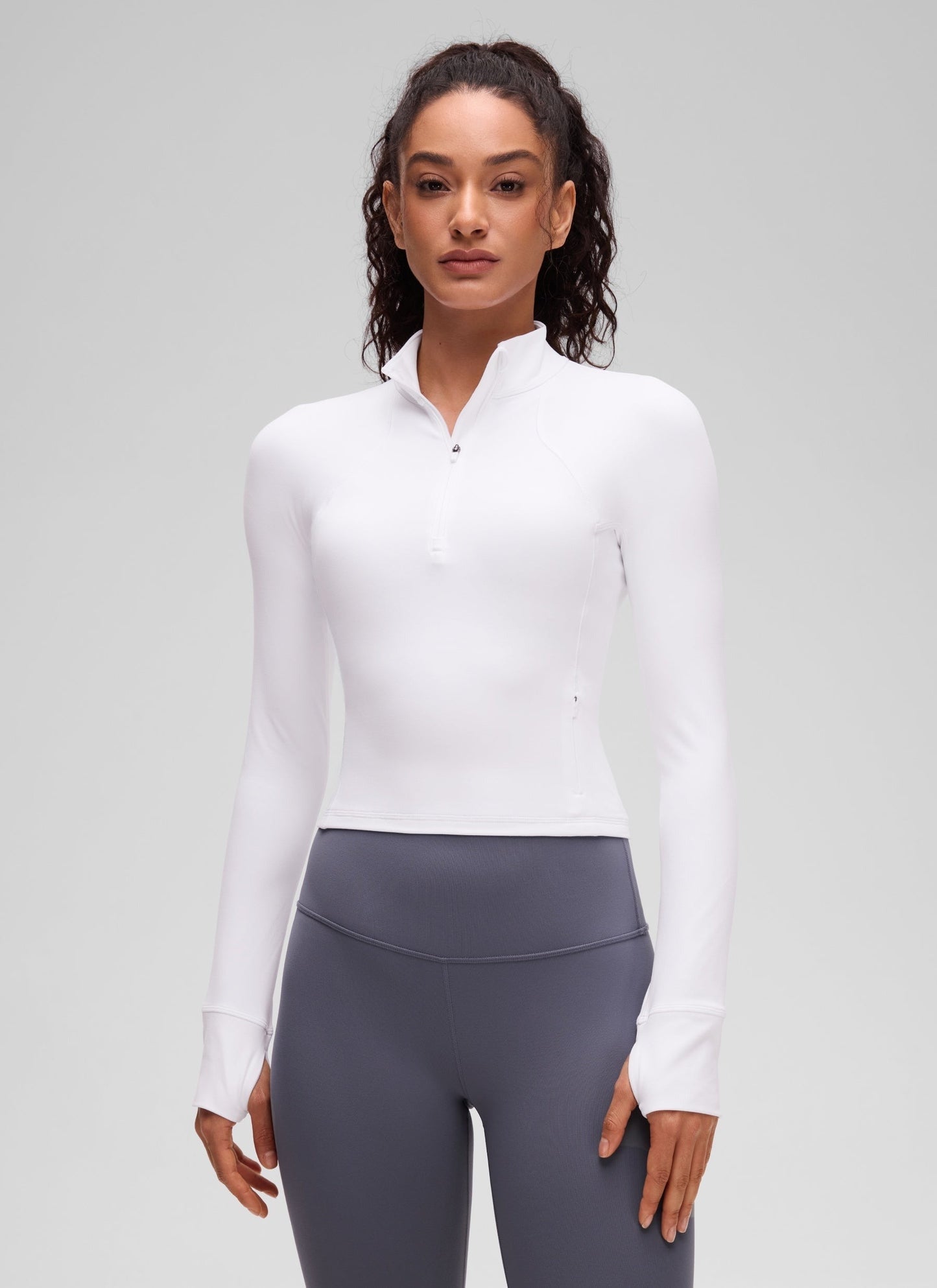Butterluxe Half Zip Cropped Long Sleeve