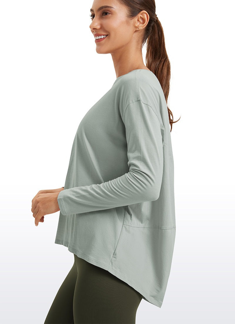 Pima Cotton Boat Neck Long Sleeve