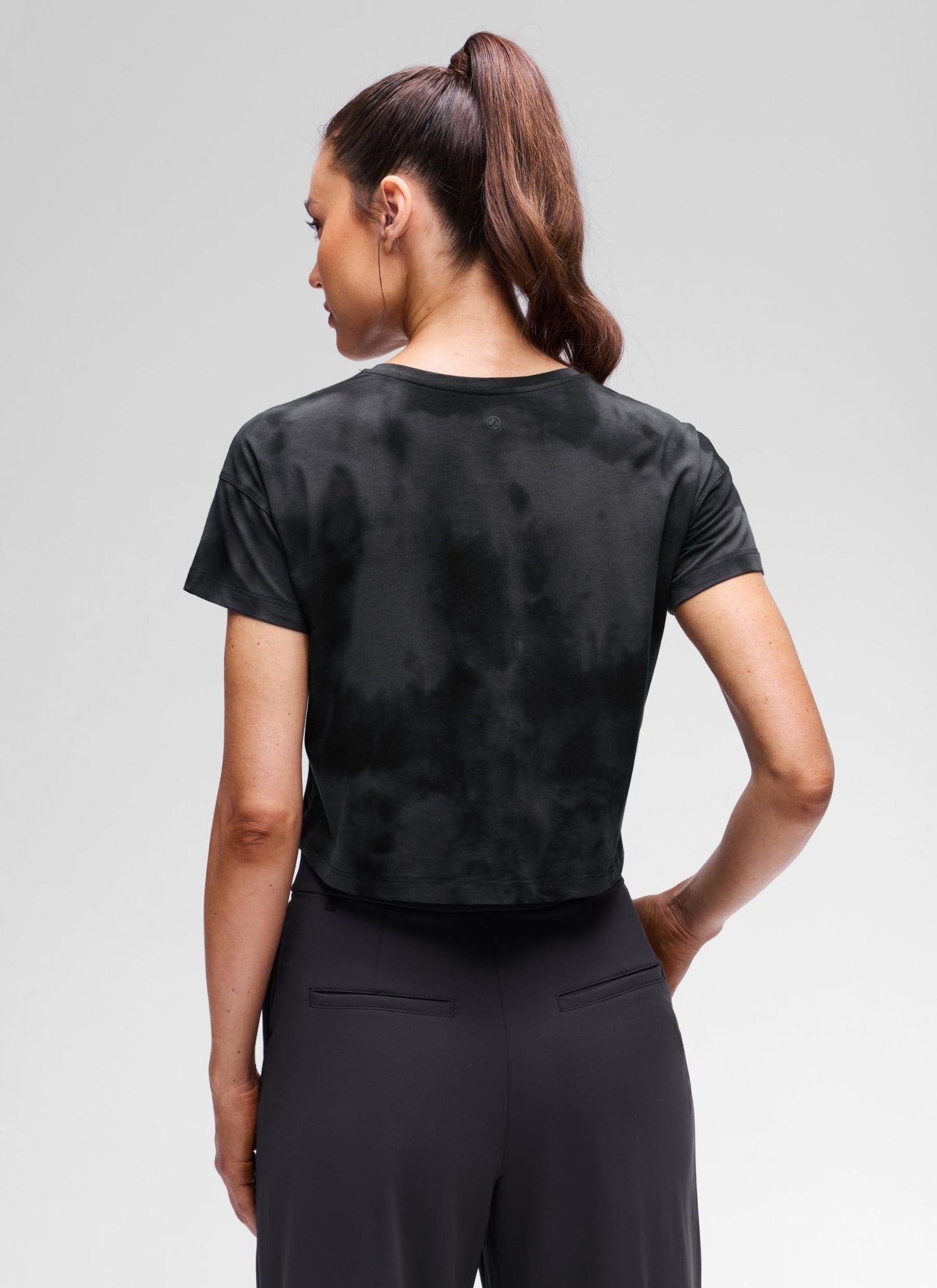 Pima Cotton Crew Neck Cropped Short Sleeve