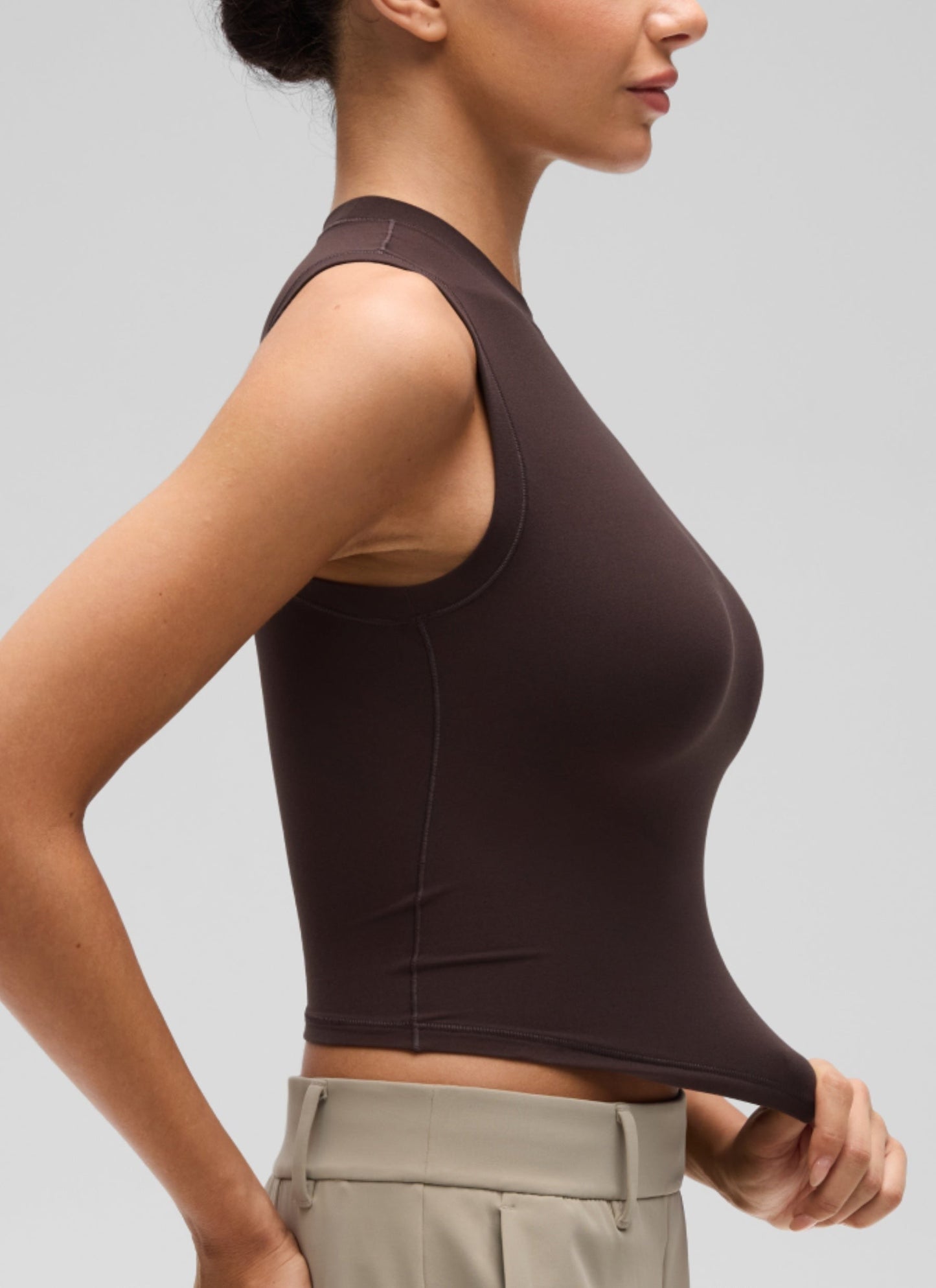 Softembrace High Neck Basic Crop Tight Tank