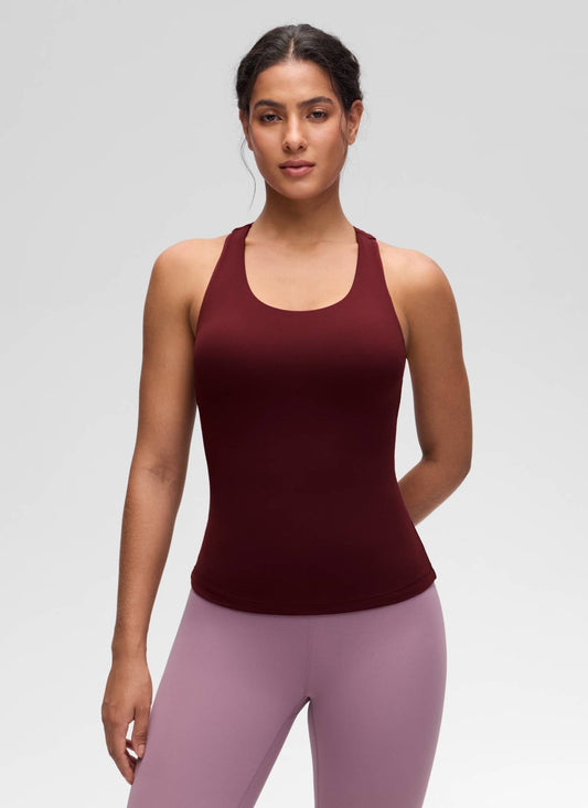 Butterluxe Waist Length Built in Bra Tank