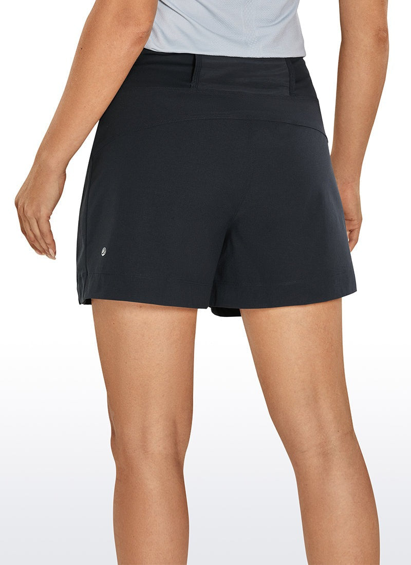 Ripstop Zip Pocket Mid Rise Shorts 4''
