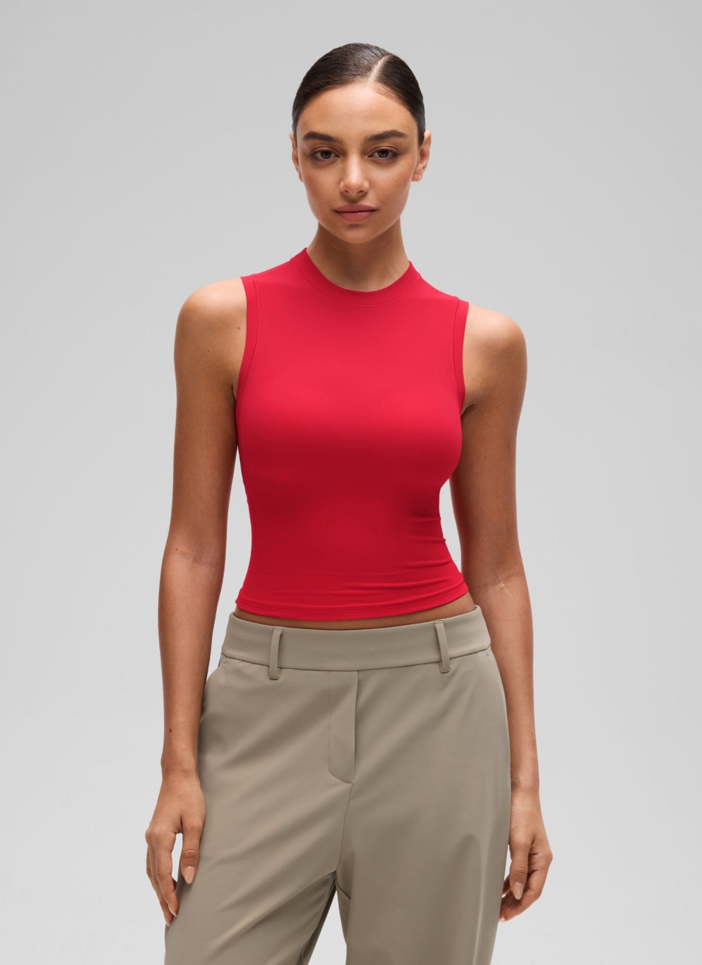 Softembrace High Neck Basic Crop Tight Tank