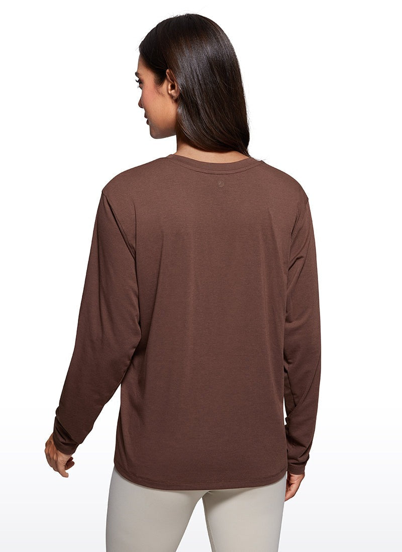 Workout Hip Length Crewneck Long Sleeve