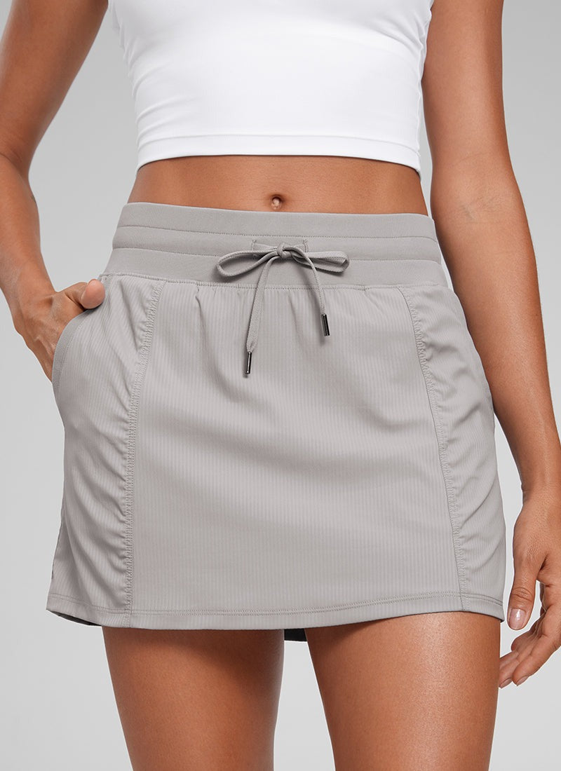 Lightweight High Rise Skirts Drawstring Skirt