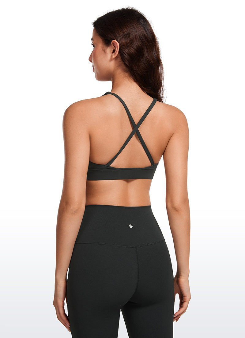 Softhold Deep V Neck Thin Strap Criss Cross Bra