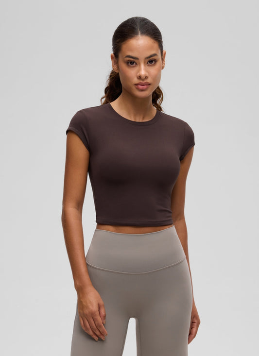 Softembrace Cropped Cap Sleeve Top