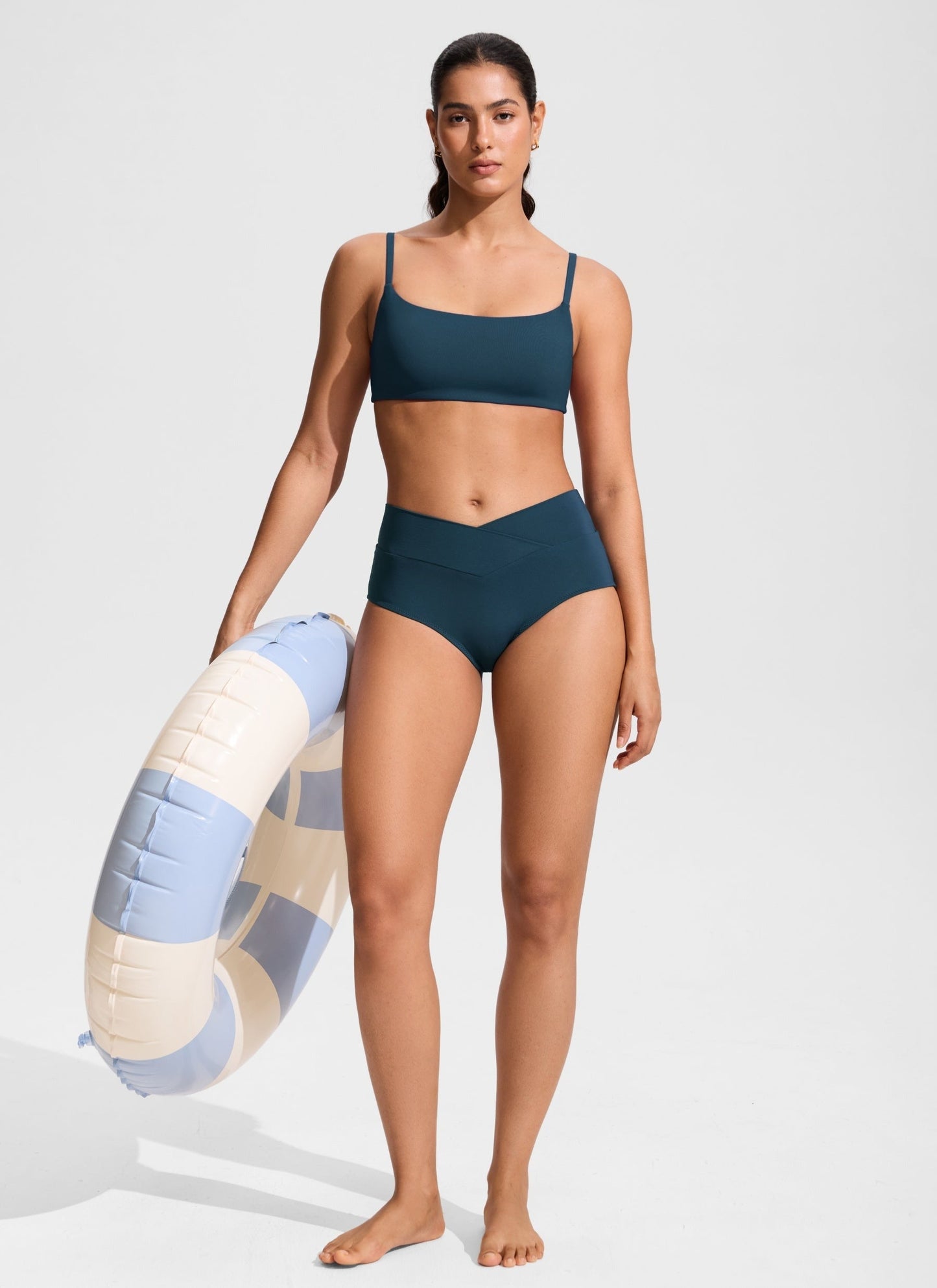 Scoop Neck Adjustable Strap Bikini Top