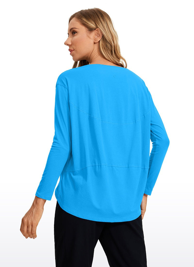 Pima Cotton Boat Neck Long Sleeve