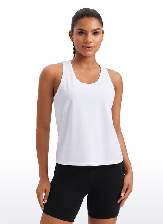 Pima Cotton Sleeveless Scoop Neck Tank