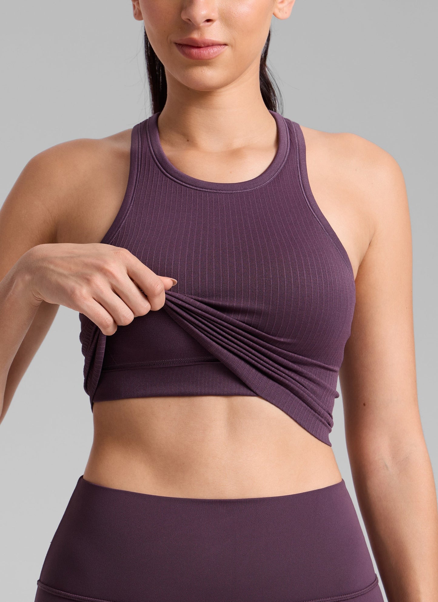 Seamless Ribbed Racerback Crop Tank