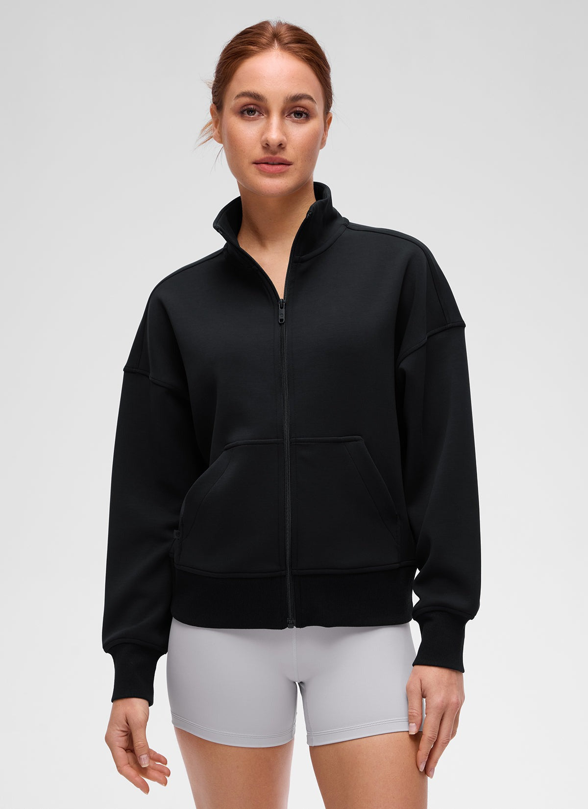SoftAura High Mock Neck Full Zip Jacket