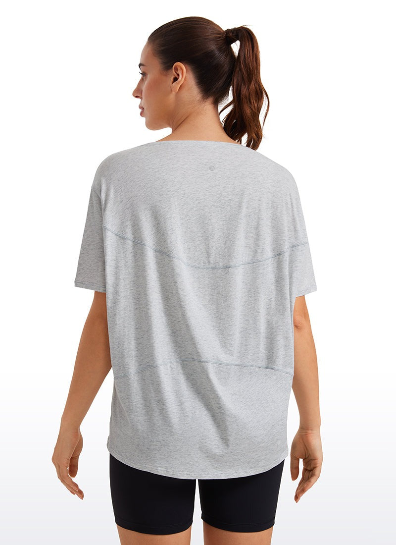 Pima Cotton Boat Neck Short Sleeve