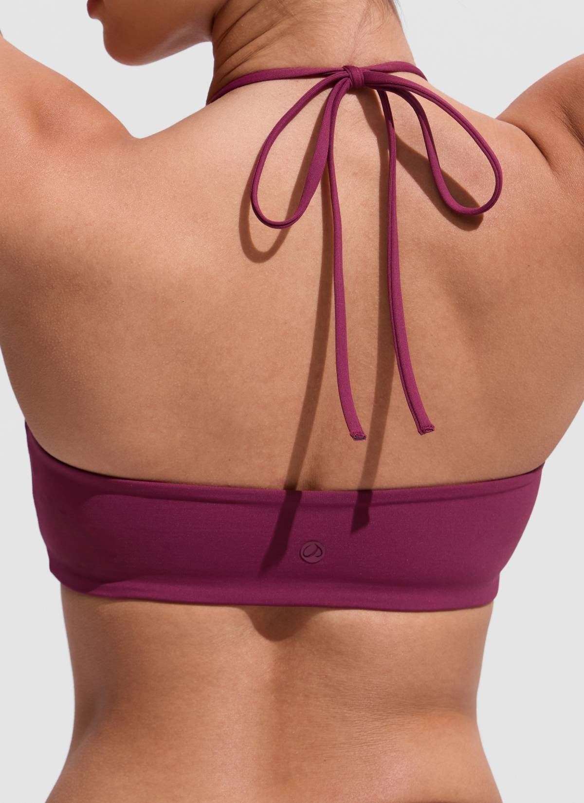 Halter Crewneck Self Tie Bikini Top