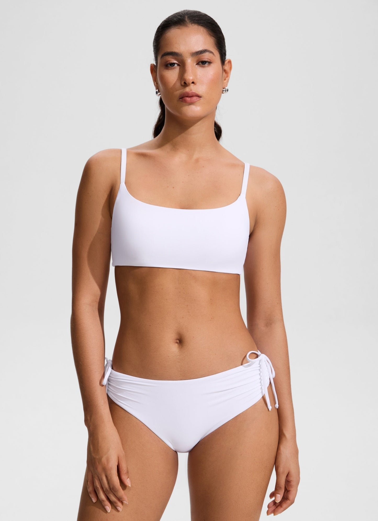 Scoop Neck Adjustable Strap Bikini Top