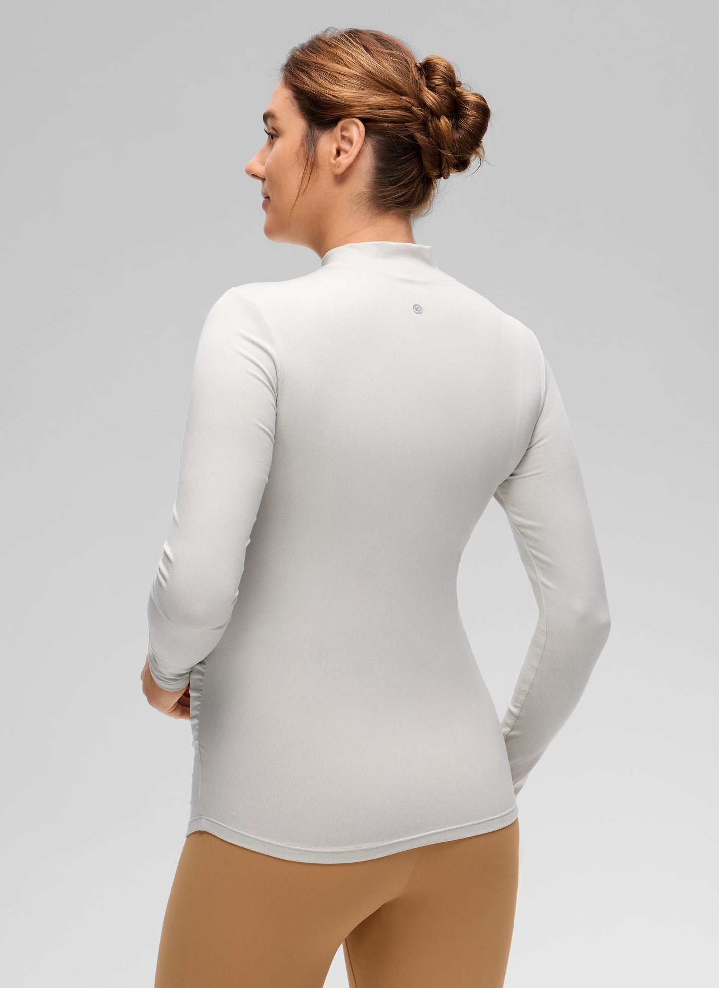 Cloud Jersey Maternity Mock Neck Ruched Shirt