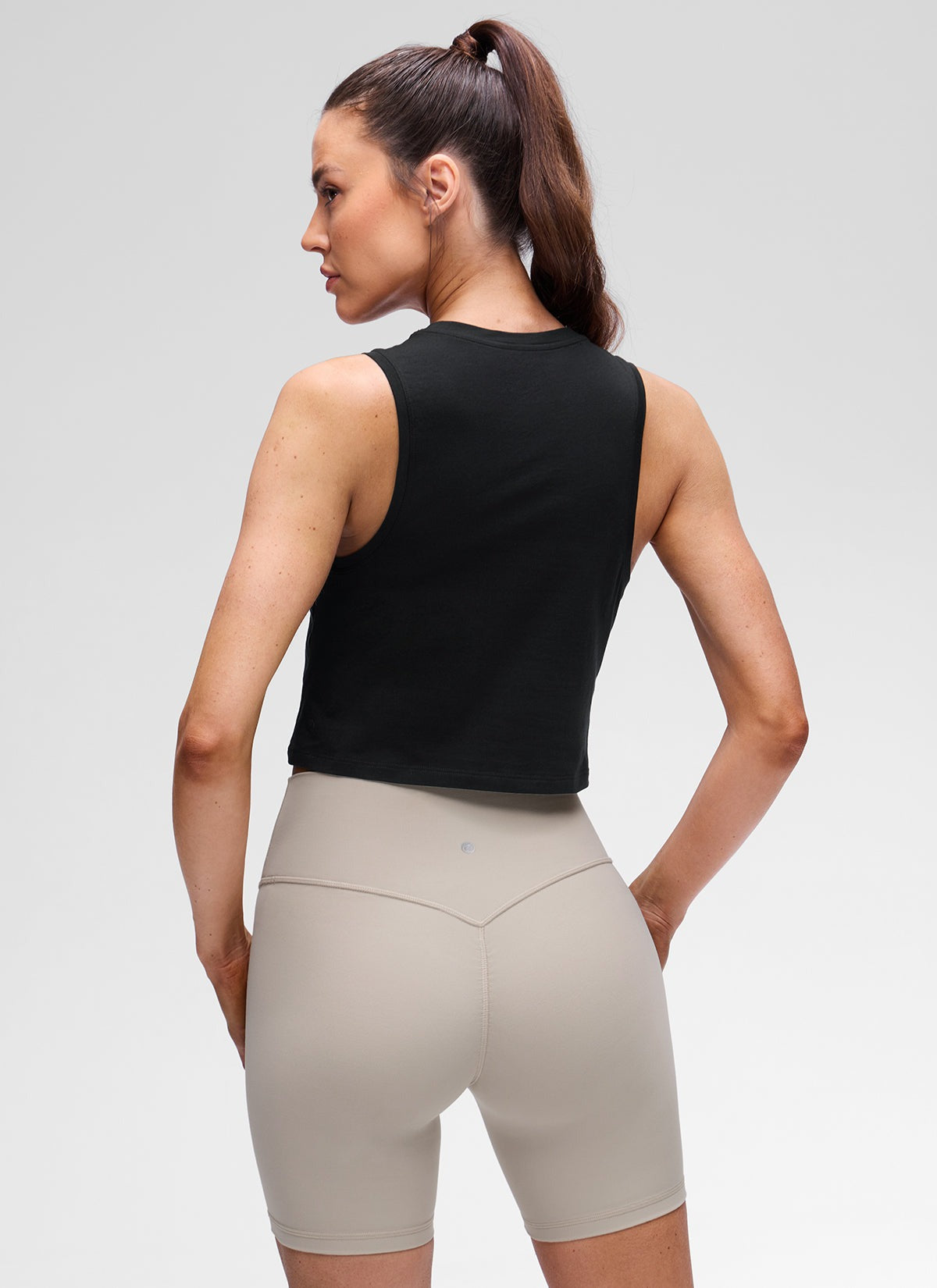 Pima Cotton Crewneck Crop Tank