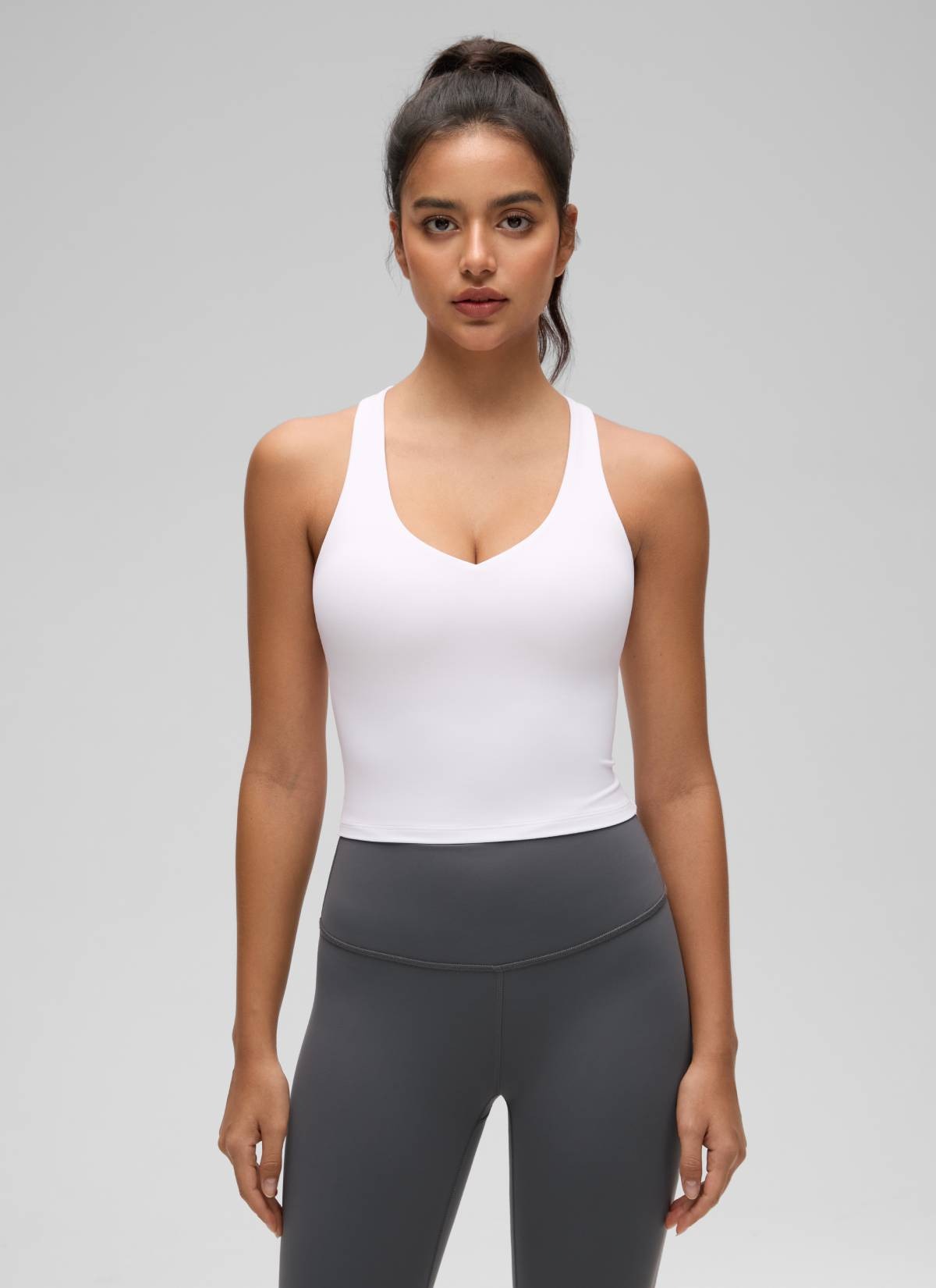 Butterluxe V Neck Racerback Shelf Bra Tank