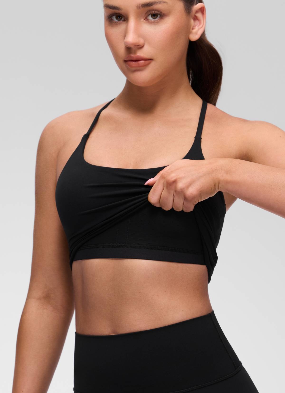 Butterluxe Twist Cross Back Built in Bra Tank
