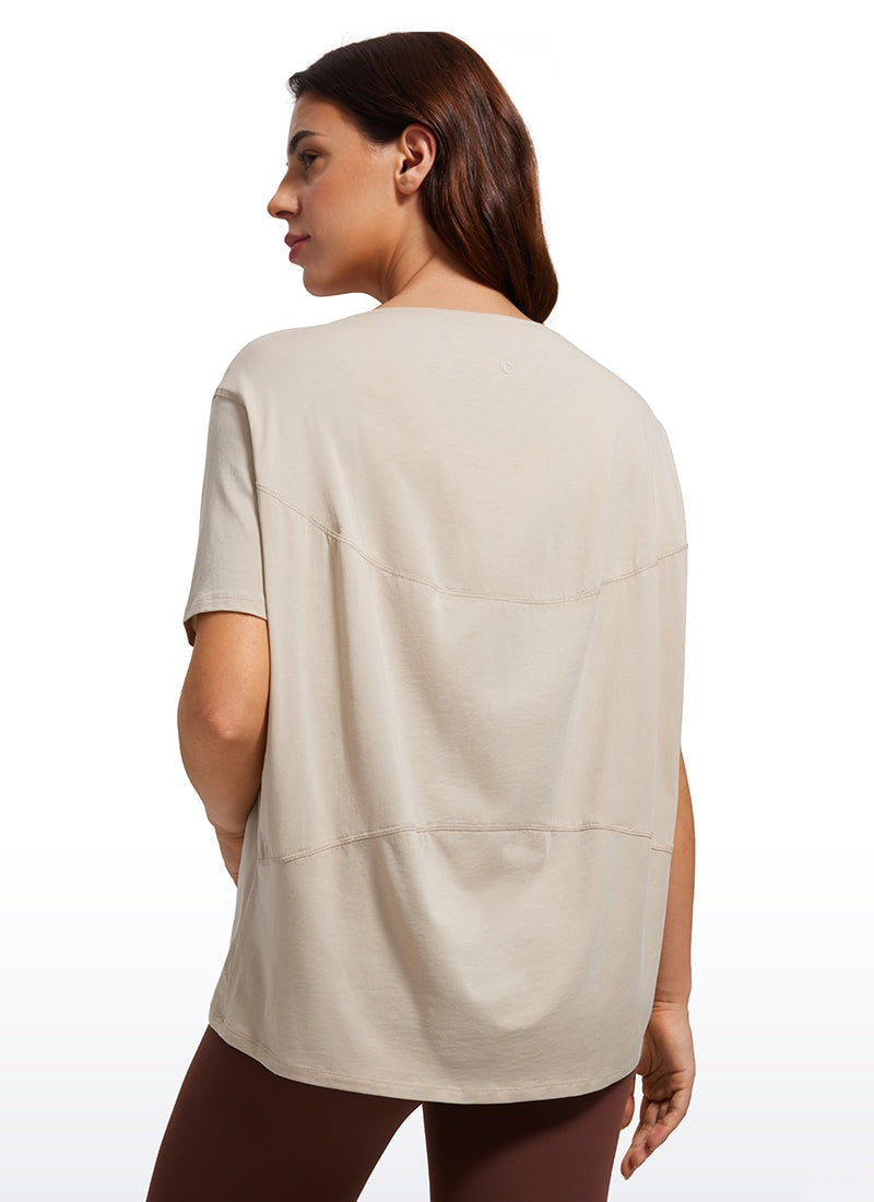 Pima Cotton Boat Neck Short Sleeve