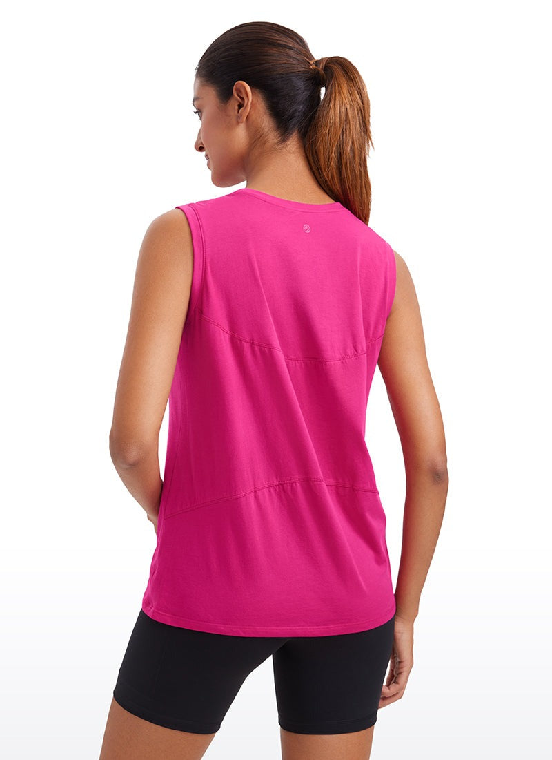 Pima Cotton Hip Length High Neck Tank