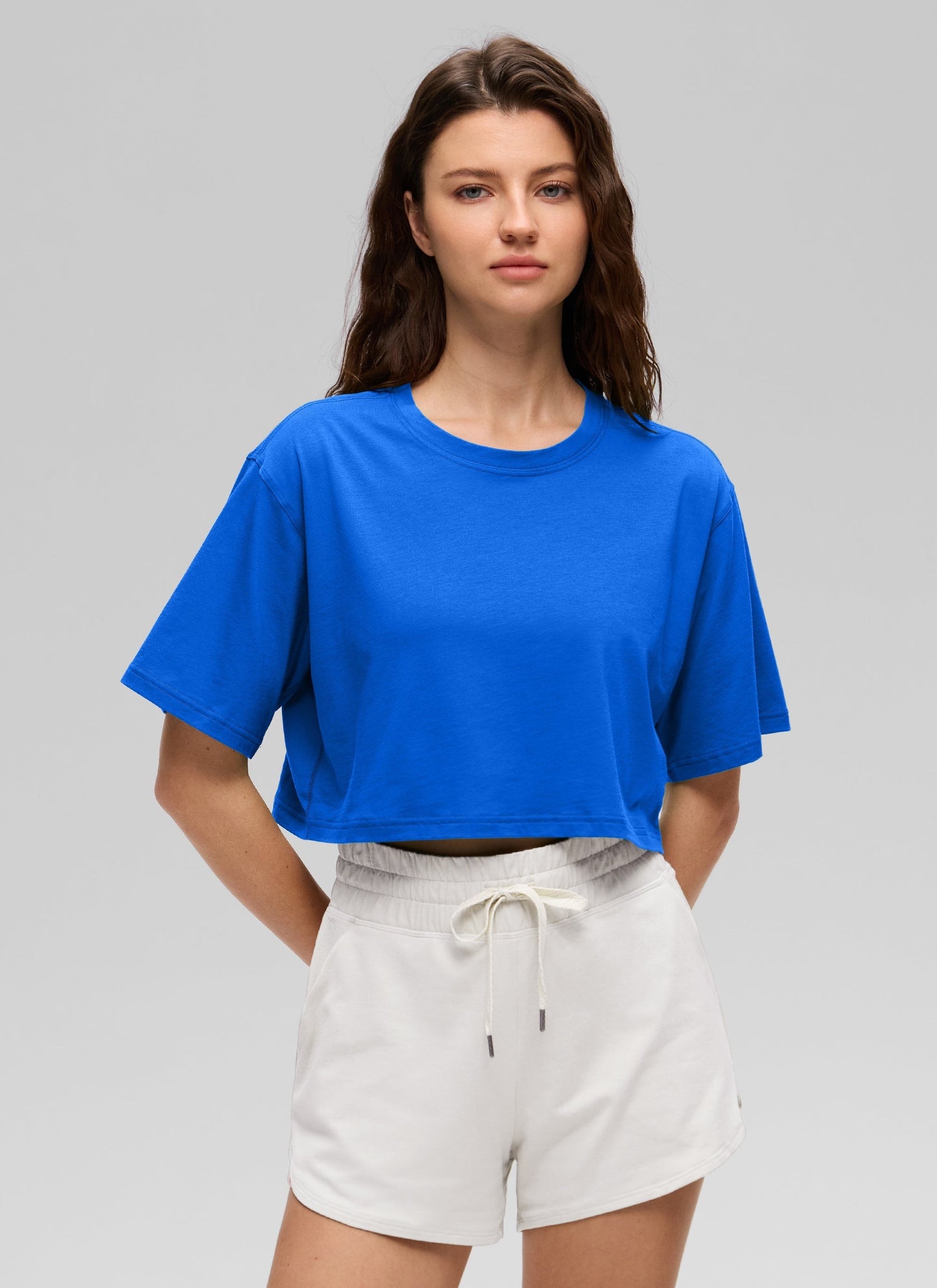 Pima Cotton Cropped Short Sleeve
